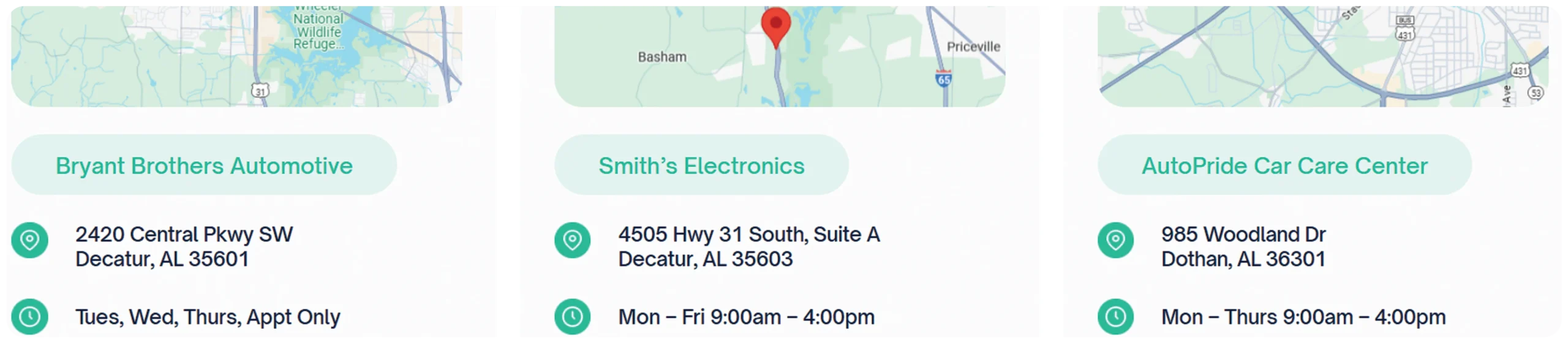 new ignition interlock device website screenshot: service locations