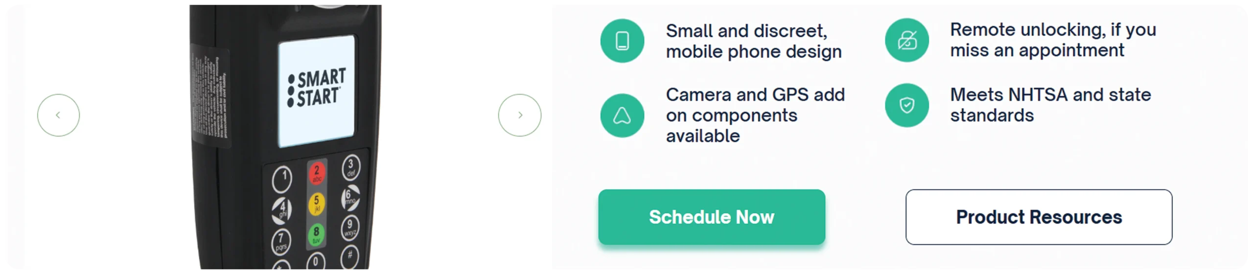 new ignition interlock device website screenshot: product features